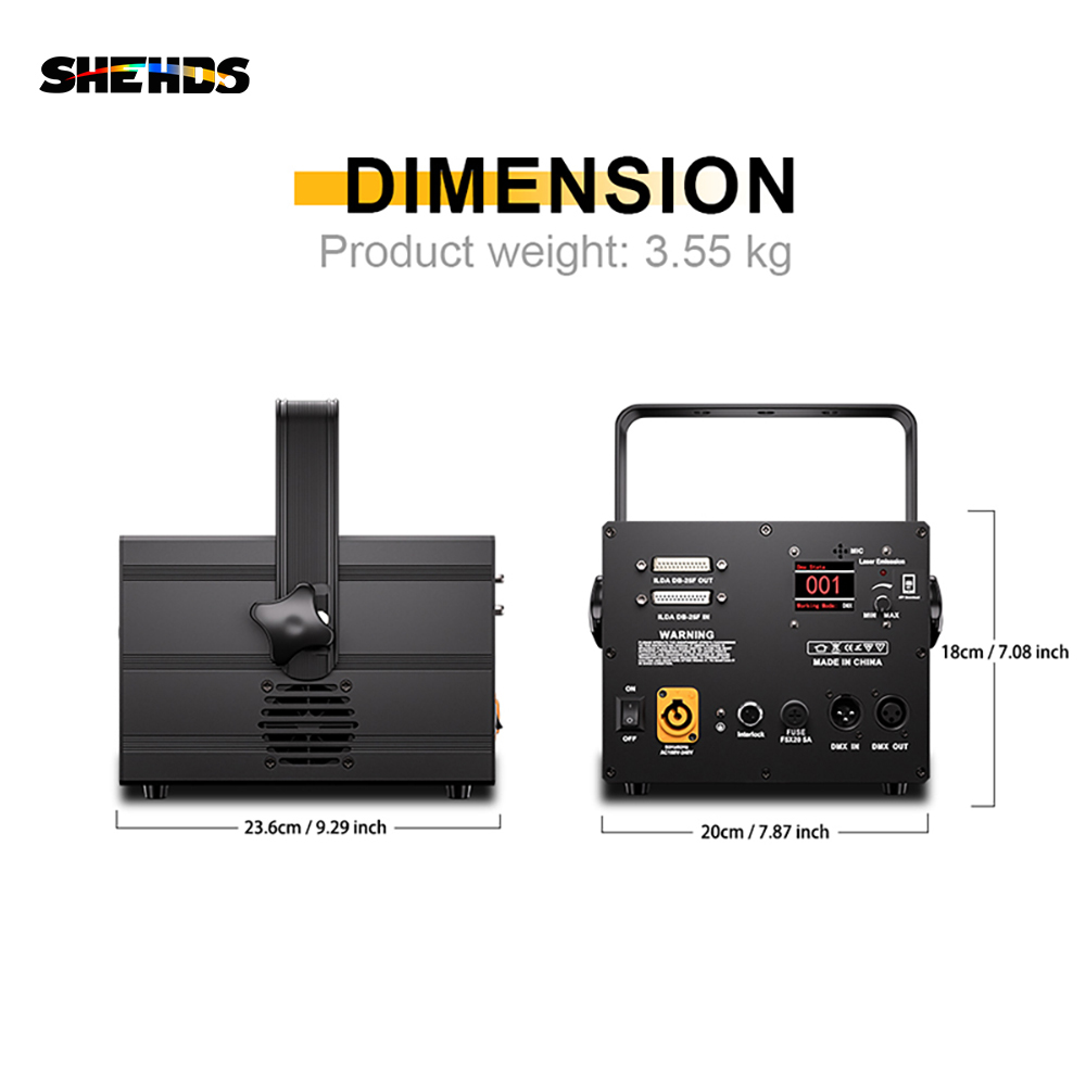SHEHDS Full Color 3D Effect 3W RGB Laser Scanner Lights For  DJ Party