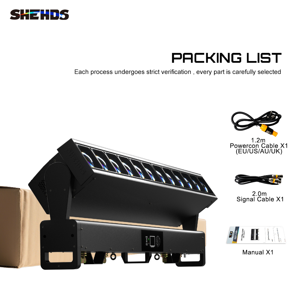 SHEHDS LED 12x40W RGBW Zoom Beam  Moving Head Lighting For Dj Party