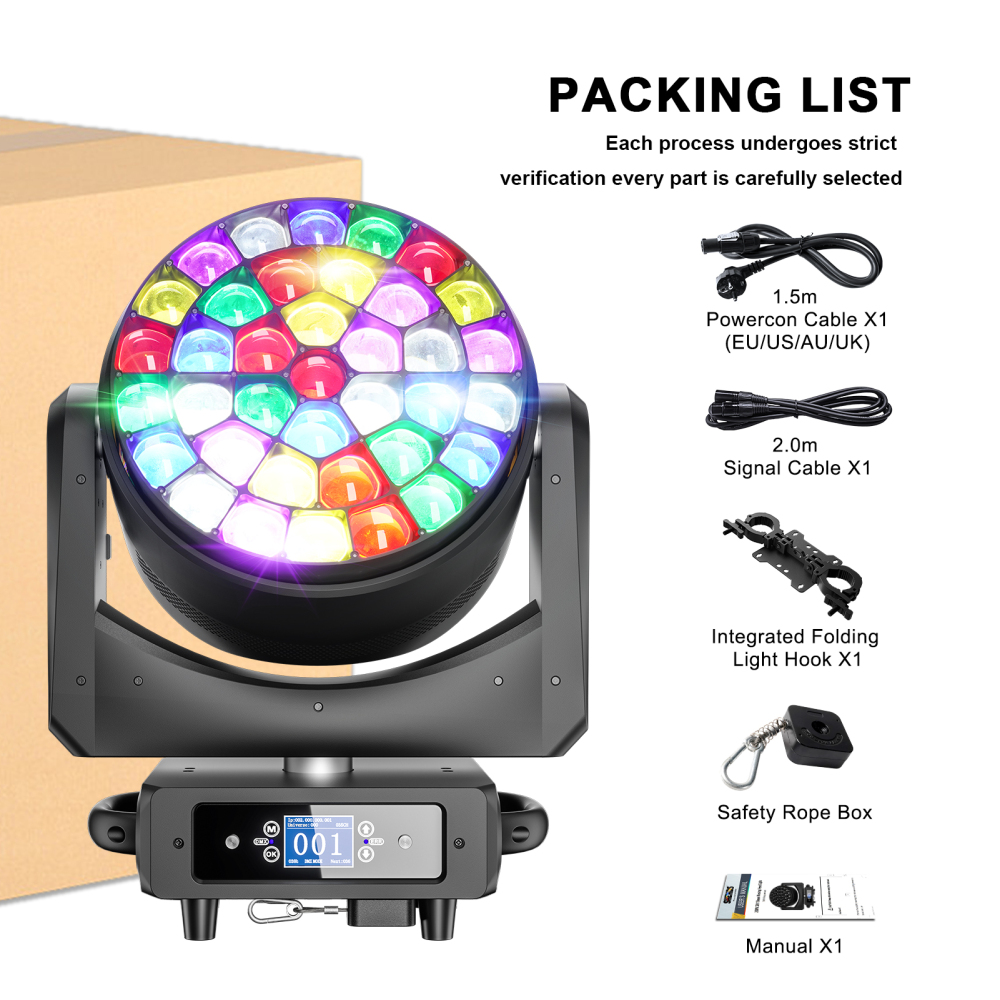 JMS WEBB LED Beam/Wash Big Bees Eyes 37x40W&37x25W RGBW Zoom Lighting  For Stage Party