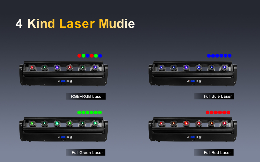 Laser Moving Bar 6x500mw 6 Eyes RGB Stage Effect Beam Moving Head Lighting DJ Party Disco Wedding Stage