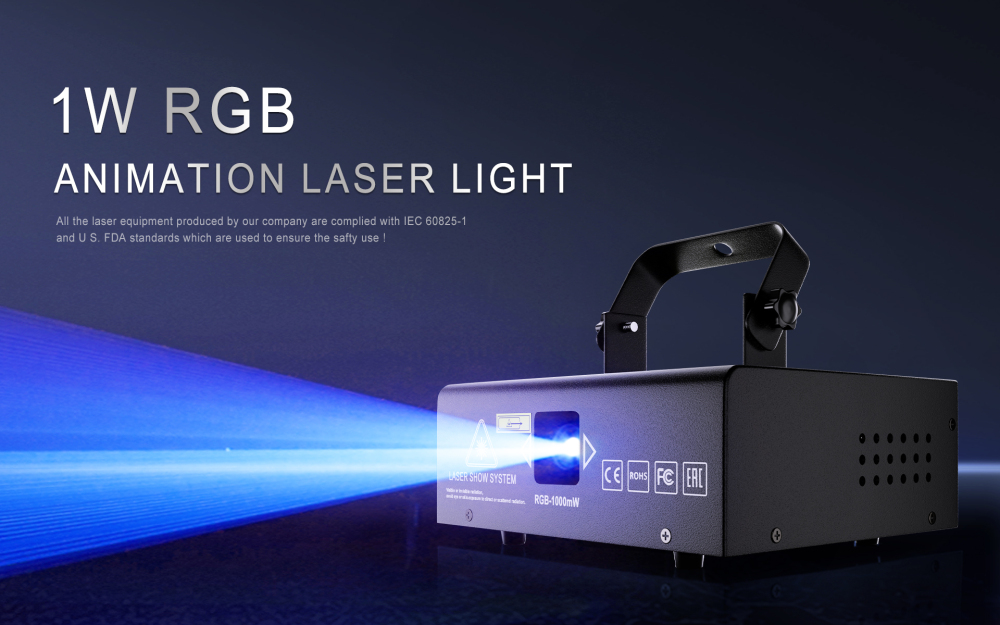 SHEHDS New 1W RGB Scan Pattern Laser For Performance Stage DJ Nightclub Wedding