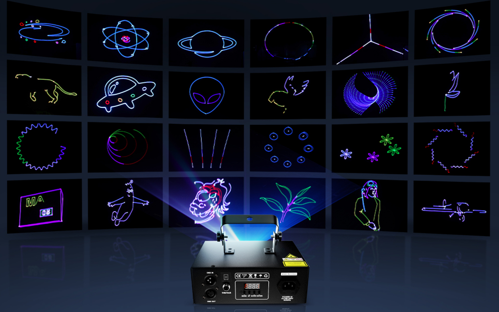 SHEHDS New 1W RGB Scan Pattern Laser For Performance Stage DJ Nightclub Wedding