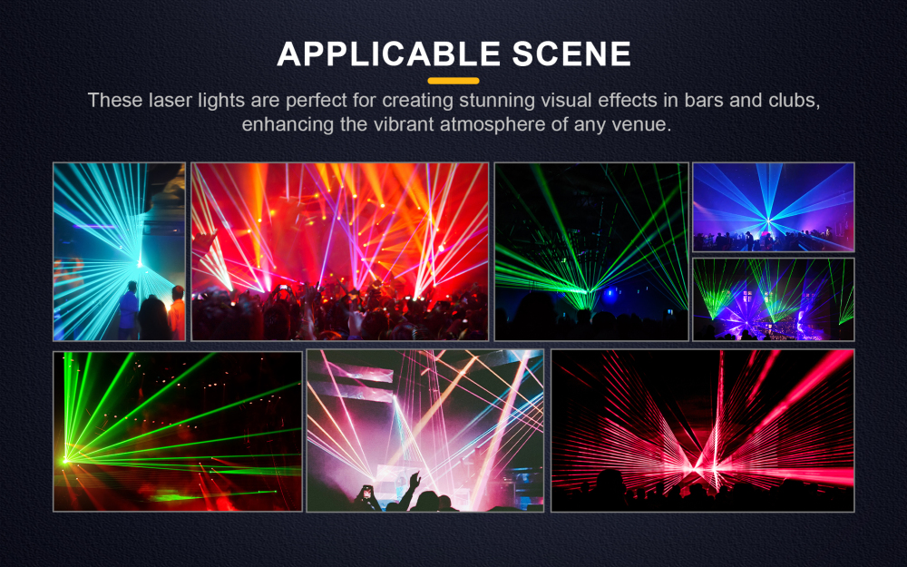 SHEHDS New 1W RGB Scan Pattern Laser For Performance Stage DJ Nightclub Wedding