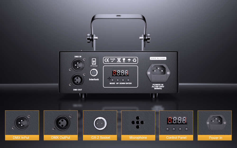 SHEHDS New 1W RGB Scan Pattern Laser For Performance Stage DJ Nightclub Wedding