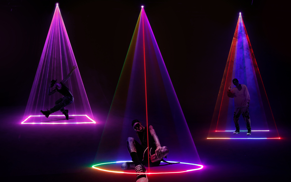 SHEHDS New 1W RGB Scan Pattern Laser For Performance Stage DJ Nightclub Wedding