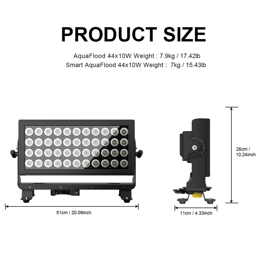 SHEHDS Waterproof LED 44x10W RGBW Flood Light For DJ party