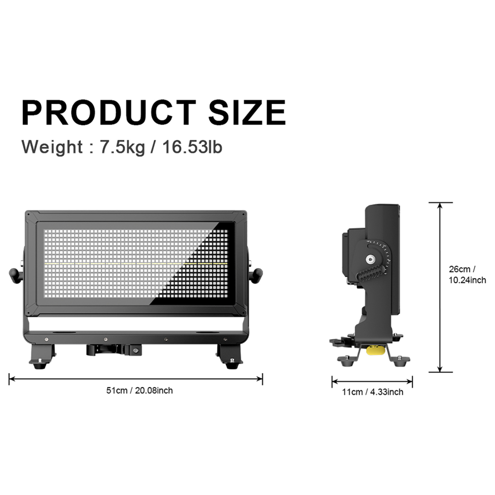 SHEHDS Waterproof LED 350W 12-Pixel Strobe Light For Dj Club