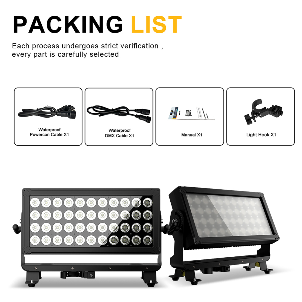 SHEHDS Waterproof LED 44x10W RGBW Flood Light For DJ party