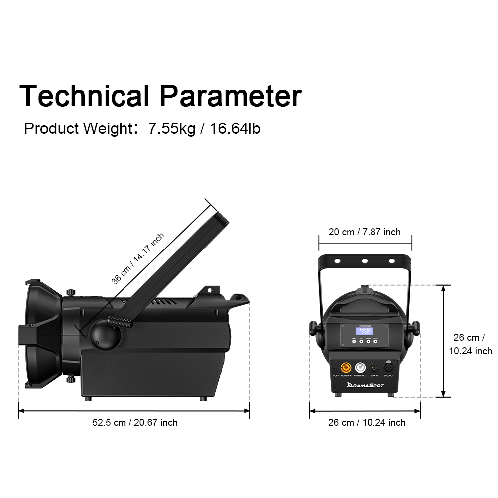 SHEHDS LED 350W  Warm+Cool White Theater Spotlight