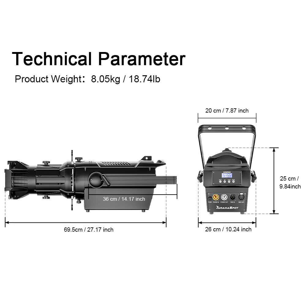 LED 350W CWW/RGBW/RGBL/RGBWA UV/RGBLAC Prime Lens LEKO Lights for Church