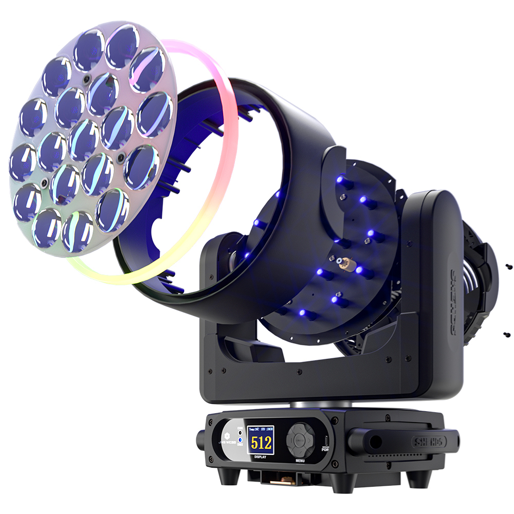 SHEHDS All New LED Beam+Wash 19x25W RGBW Zoom Lighting for DJ Party