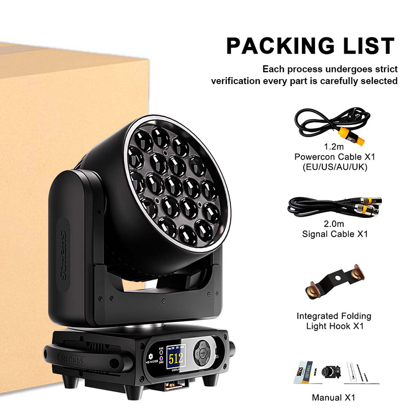 JMS WEBB LED Beam+Wash 19x20W RGBWAUV Zoom Lighting for Church Wedding Concert