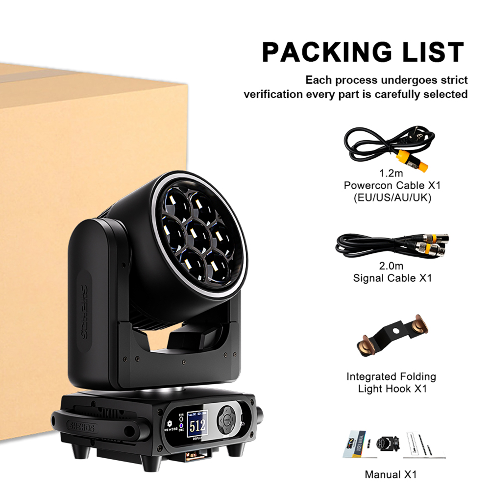 SHEHDS LED Beam+Wash 7x40W RGBW/RGBL/RGBLAC Zoom Light For Wedding