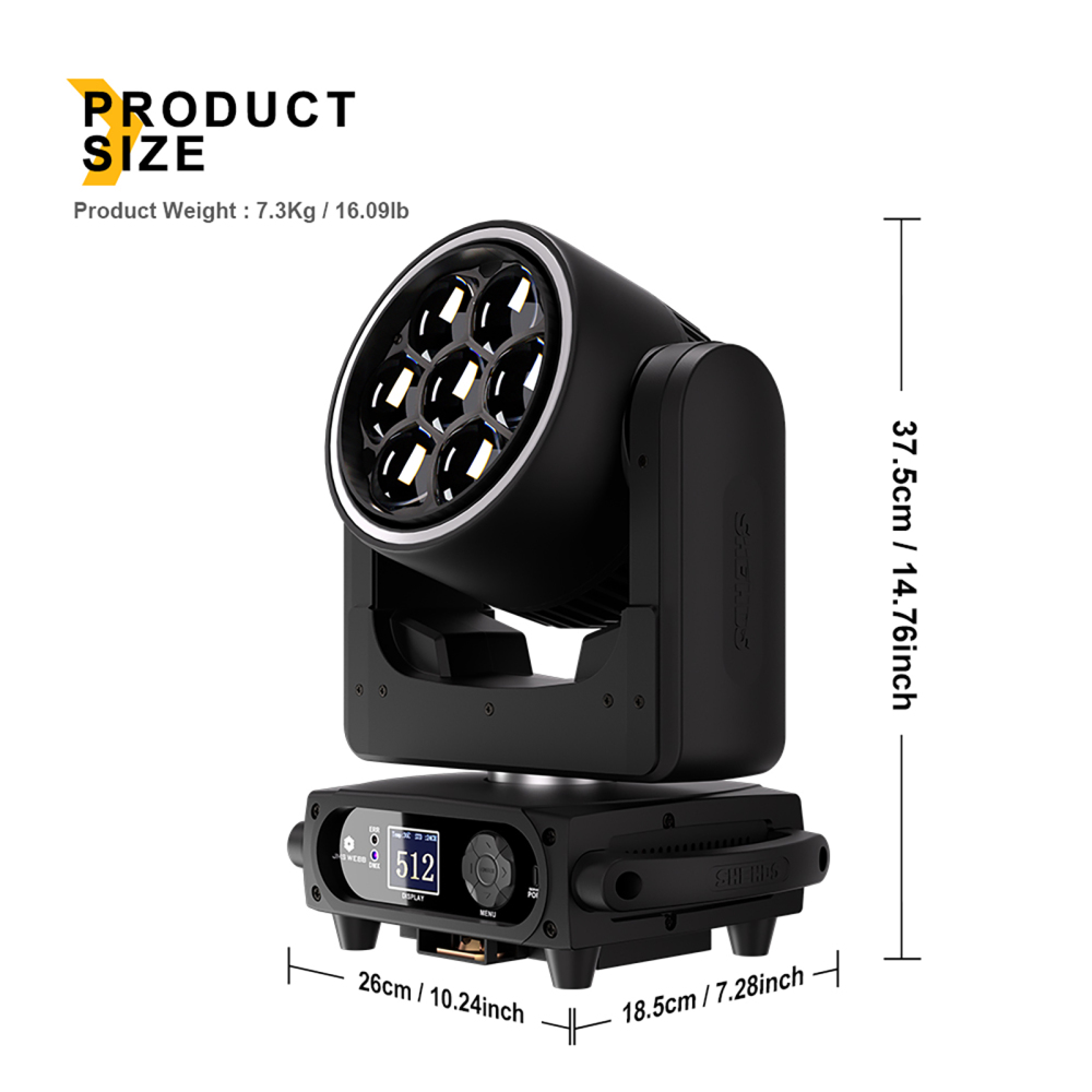JMS WEBB New LED Beam+Wash Bees Eyes 7x40W RGBW/RGBL/RGBLAC Zoom Light