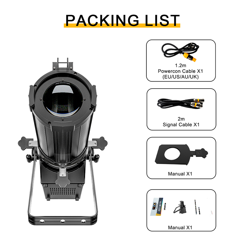 LED 250W Optical Lens LEKO light CWW/RGBW/RGBL/RGBWA UV/RGBLAC  for Theatre