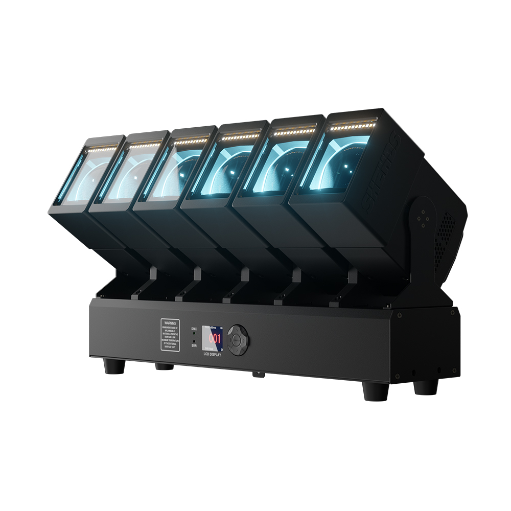 GalaxyJet LED Beam 6x60W RGBW Moving head Matrix Lighting with Ring for Church DJ