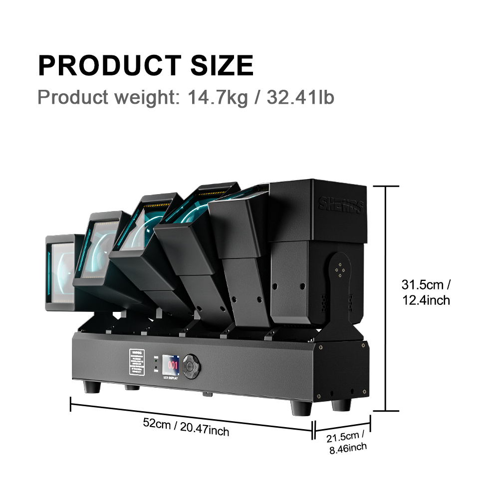GalaxyJet LED Beam 6x60W RGBW Moving head Matrix Lighting with Ring for Church DJ