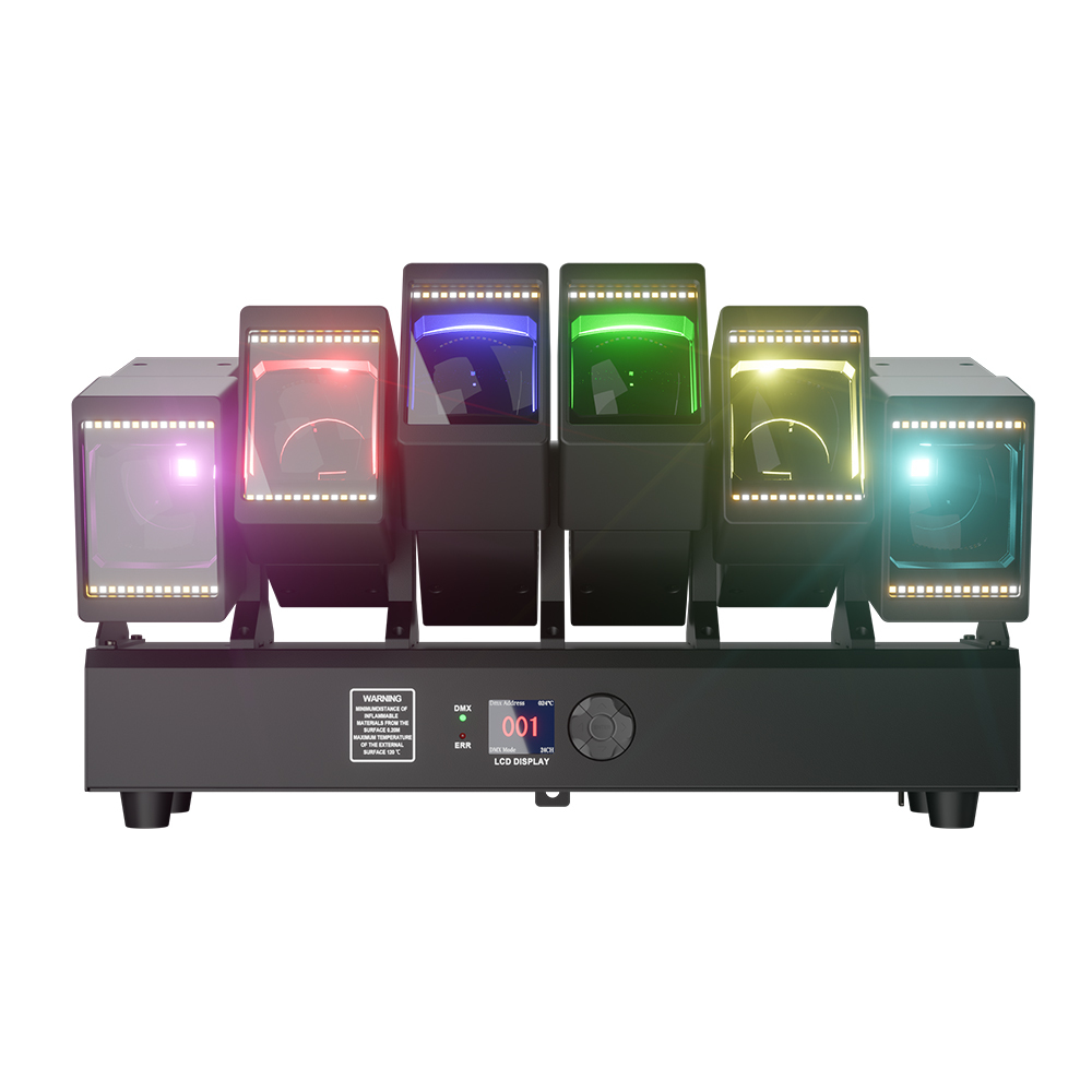 GalaxyJet LED Beam 6x60W RGBW Moving head Matrix Lighting with Ring for Church DJ