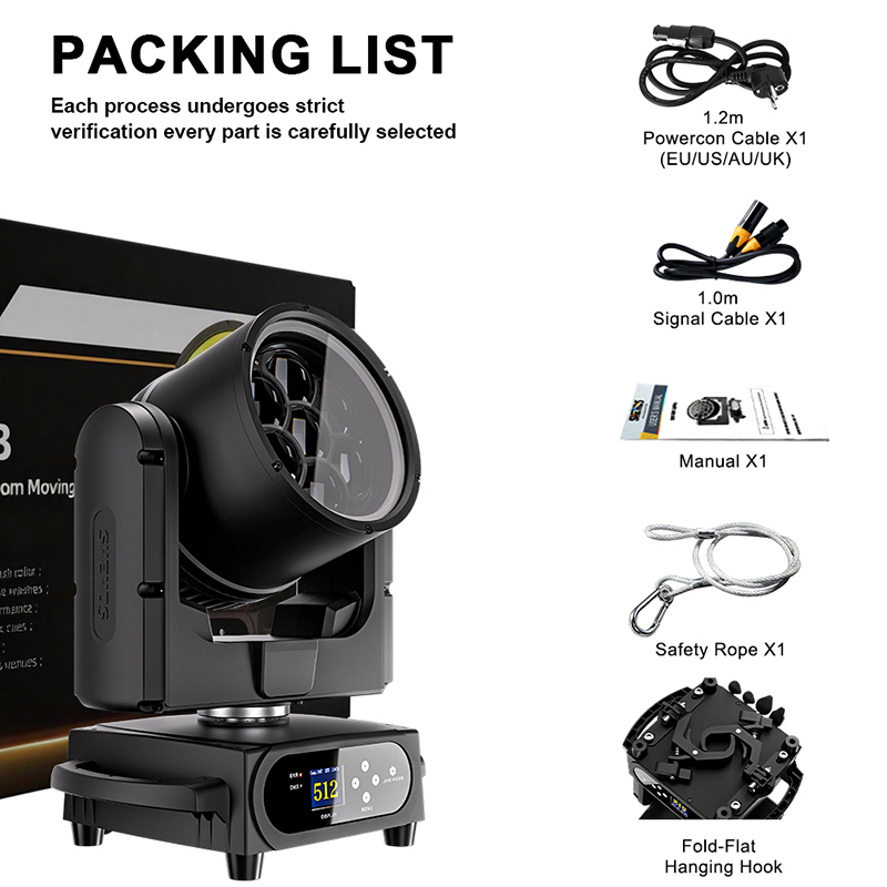 Waterproof LED Beam+Wash 7x40W RGBW/RGBL/RGBLAC Zoom Light for Weding Concert