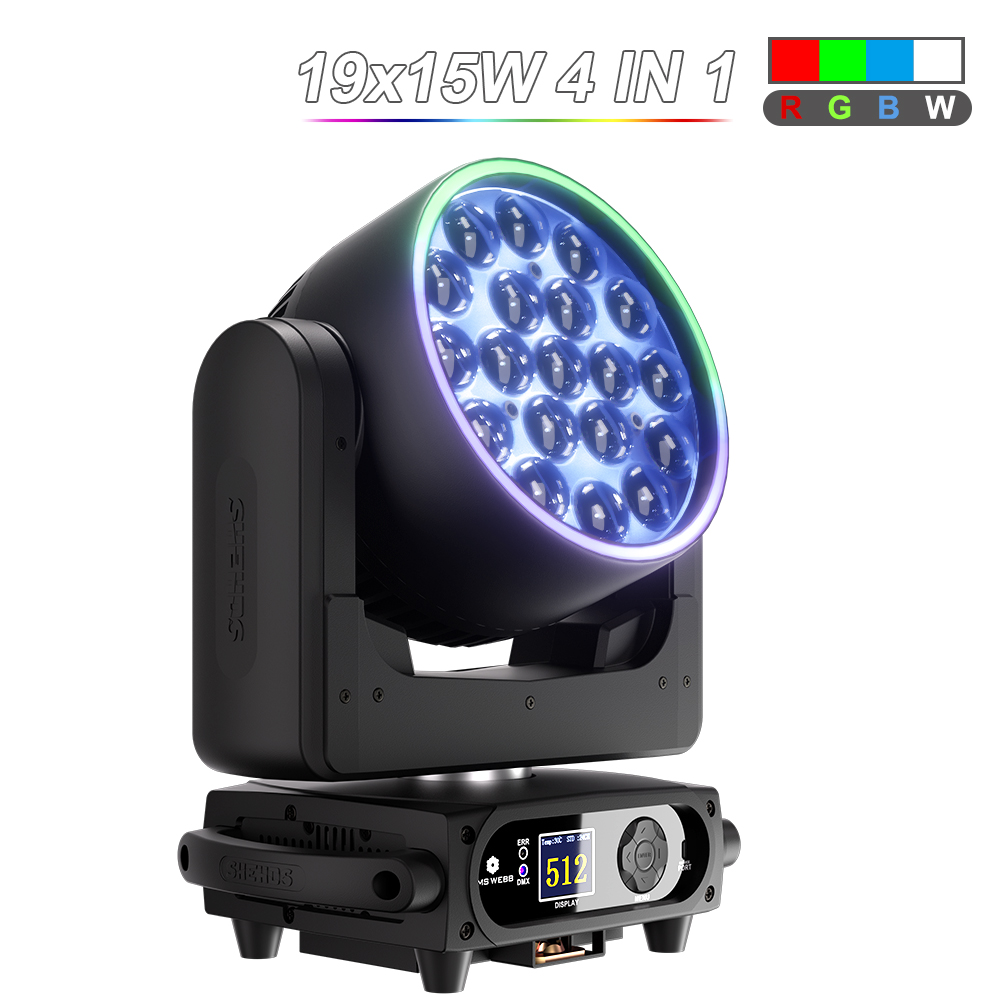 SHEHDS LED Beam+Wash 19x15W RGBW Zoom Lighting For Musical Theater