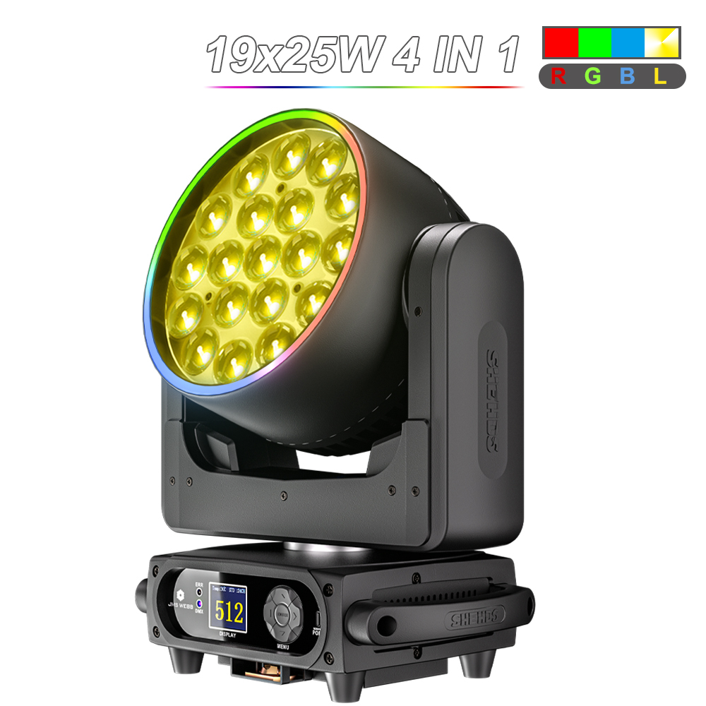 JMS WEBB New LED Beam+Wash 19x25W RGBW/RGBL Zoom Lighting for DJ Party