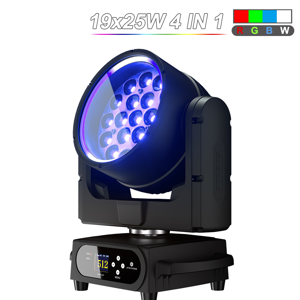 JMS WEBB Waterproof LED Beam+Wash 19x25W RGBW/RGBL Zoom Lighting for Night club DJ