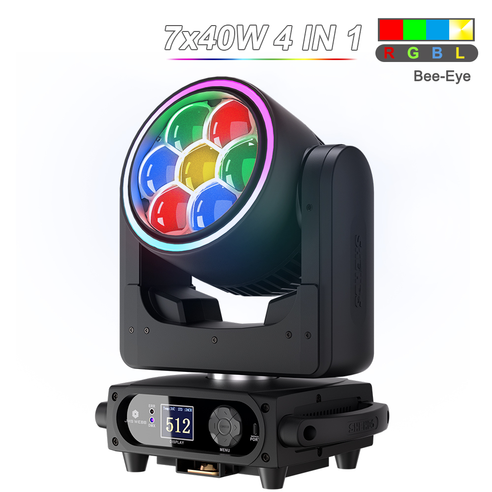 JMS WEBB  Bees Eyes New LED Beam+Wash  7x40W RGBW/RGBL/RGBLAC Zoom Light