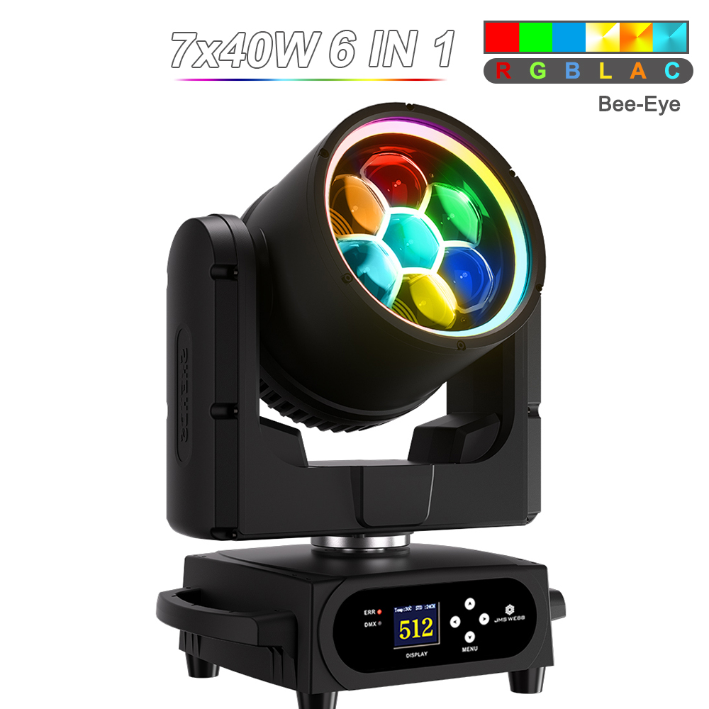JMS WEEB Waterproof LED Beam+Wash Bees Eyes 7x40W RGBW/RGBL/RGBLAC Zoom Light