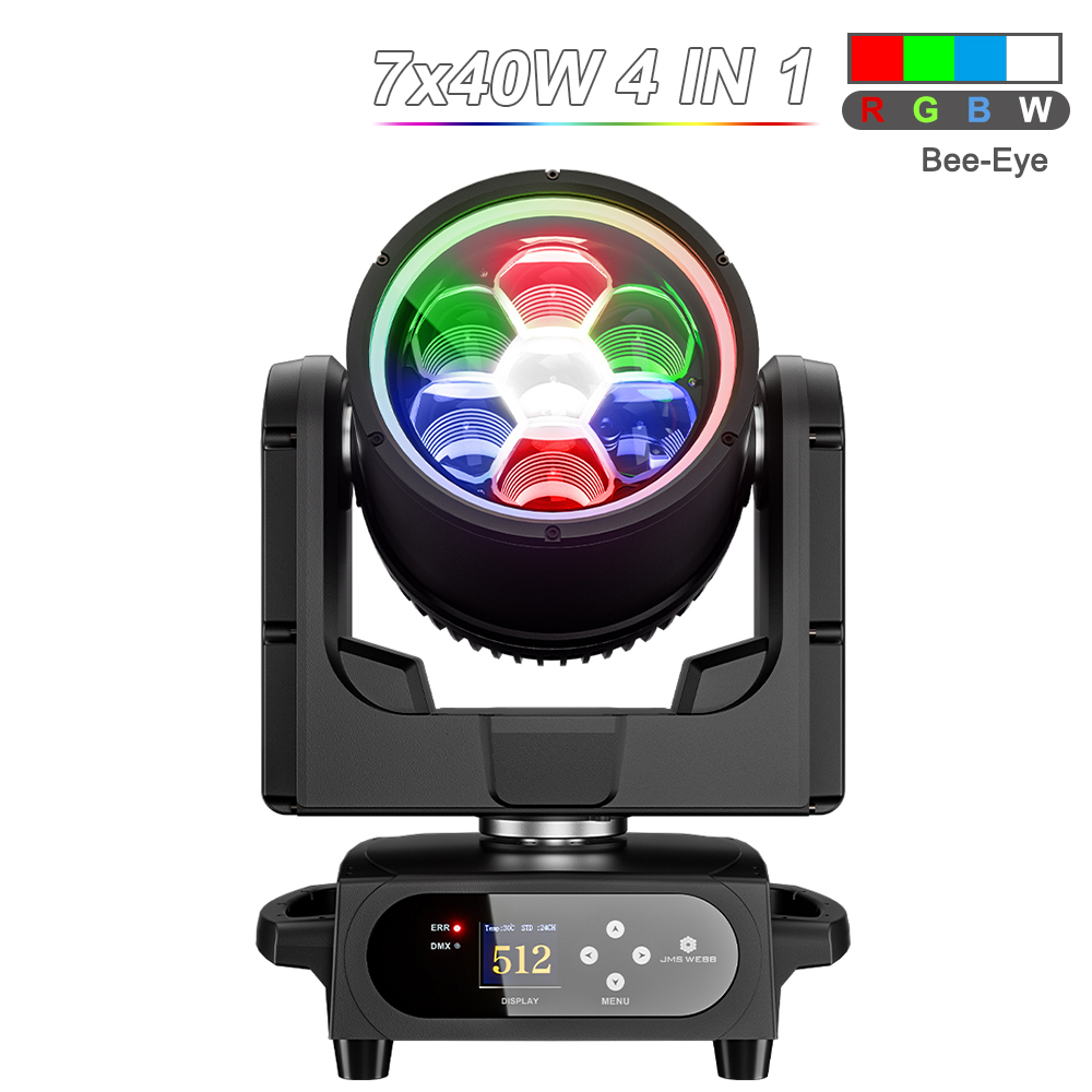 JMS WEEB Waterproof LED Beam+Wash Bees Eyes 7x40W RGBW/RGBL/RGBLAC Zoom Light