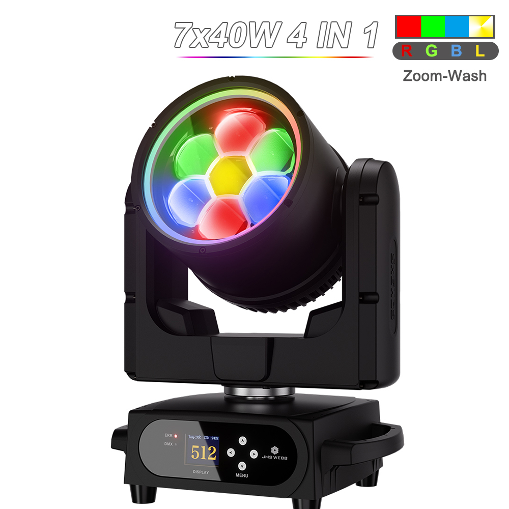 JMS WEEB Waterproof LED Beam+Wash 7x40W RGBW/RGBL/RGBLAC Zoom Light for Weding Concert