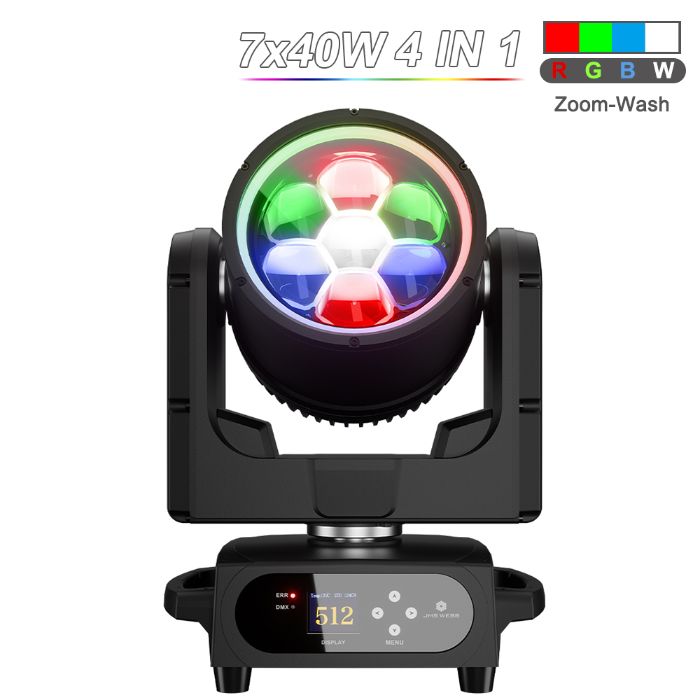 JMS WEEB Waterproof LED Beam+Wash 7x40W RGBW/RGBL/RGBLAC Zoom Light for Weding Concert
