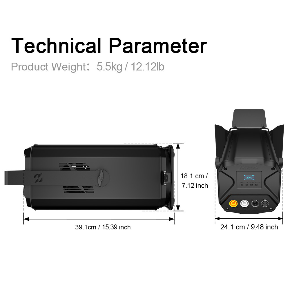 Shehds 300W COB Zoom Par With WW &RGBW&RGBL& RGBWA+UV&RGBLAC– App Control For Wedding Gig