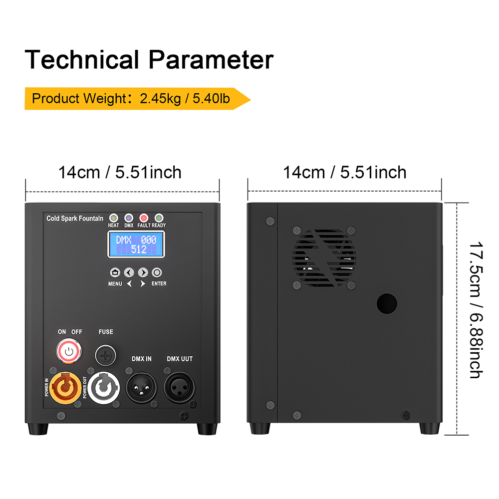 SHEHDS Mini 450W Spark Machine For Wedding Home Party