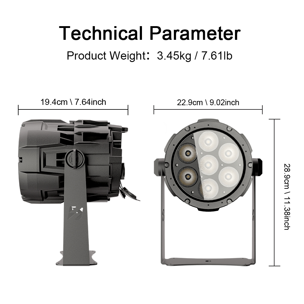 SHEHDS 7x18W RGBWA+UV&RGBLAC Waterproof Linkable LED Par Light with Mobile App Control For Concert Outdoor