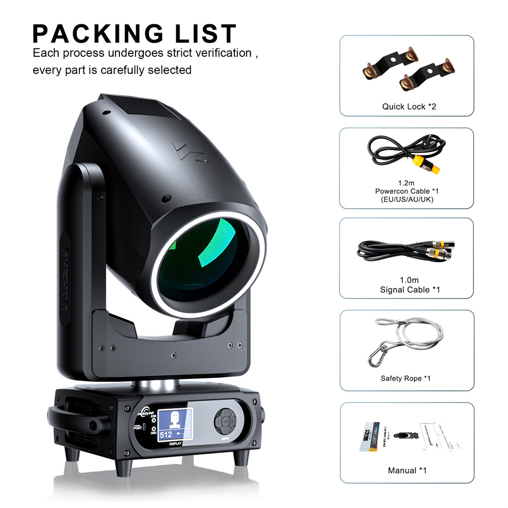 SHEHDS Mobile App Beam 320W 14R Moving Head Lighting With CMY