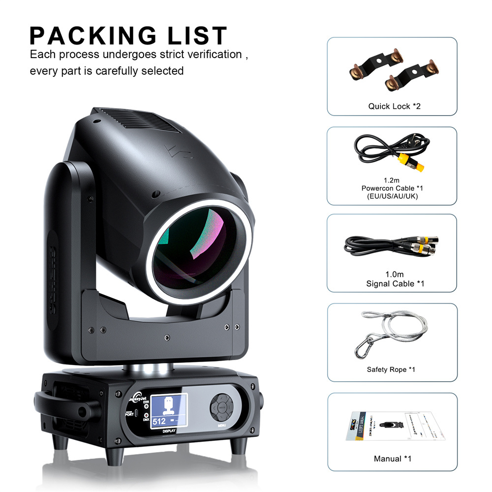 SHEHDS Mobile App Beam 230W 7R Moving Head Lighting For DJ Party