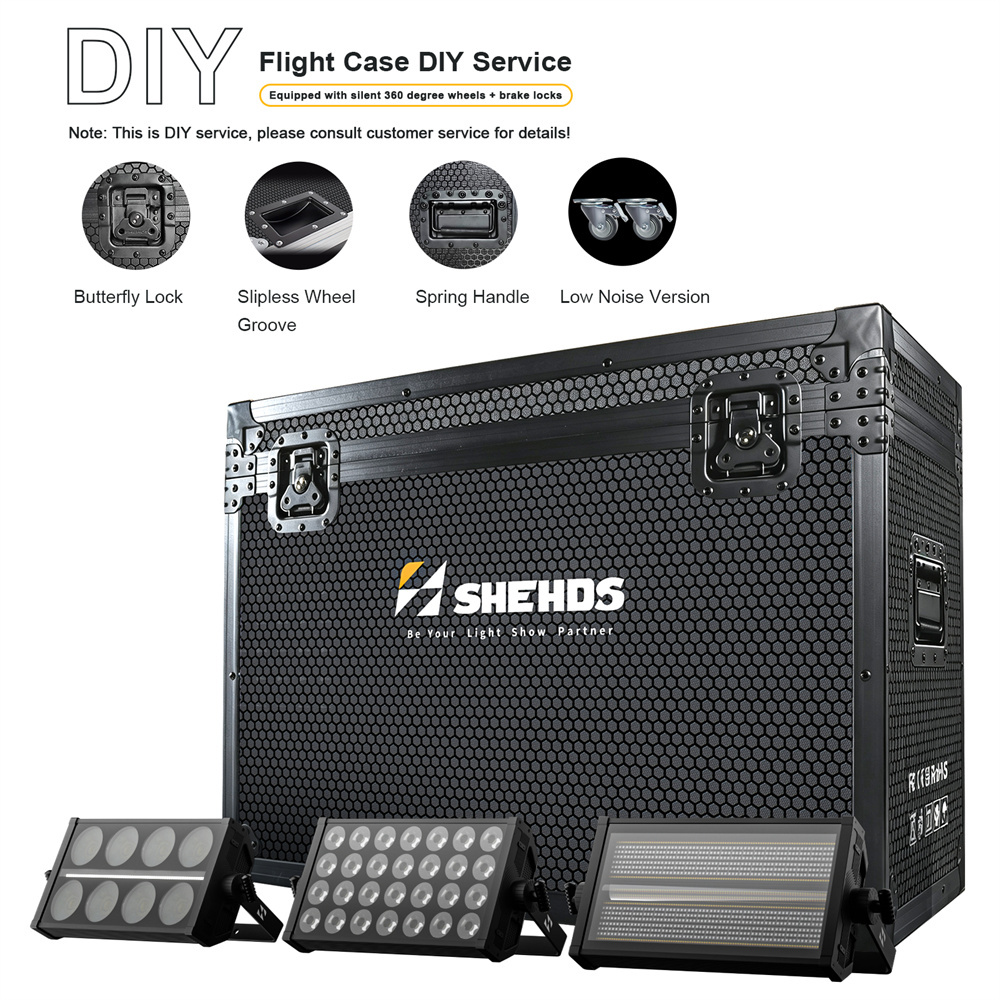 Shehds LED 350W 28Pcs Flood & 8Pcs Blinder & Strobe Light For DJ Party Concert