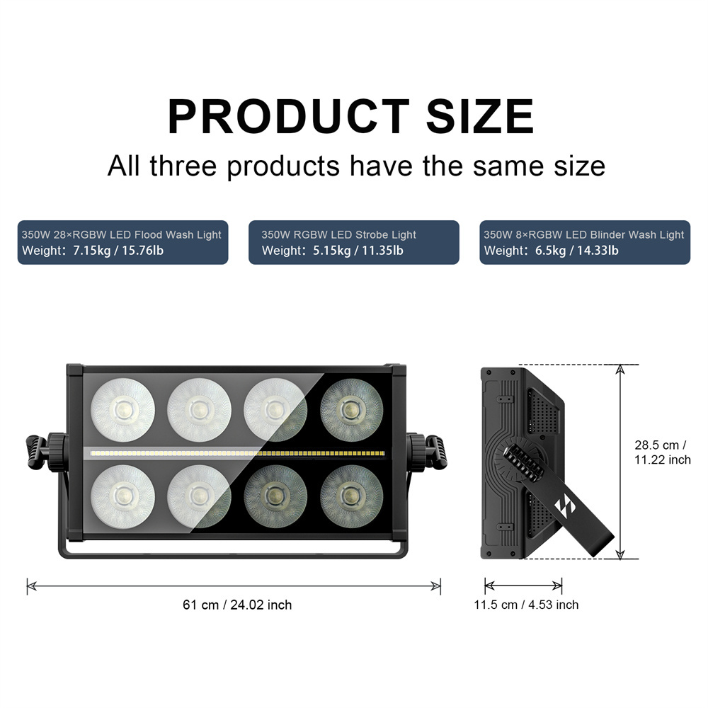 Shehds LED 350W 28Pcs Flood & 8Pcs Blinder & Strobe Light For DJ Party Concert