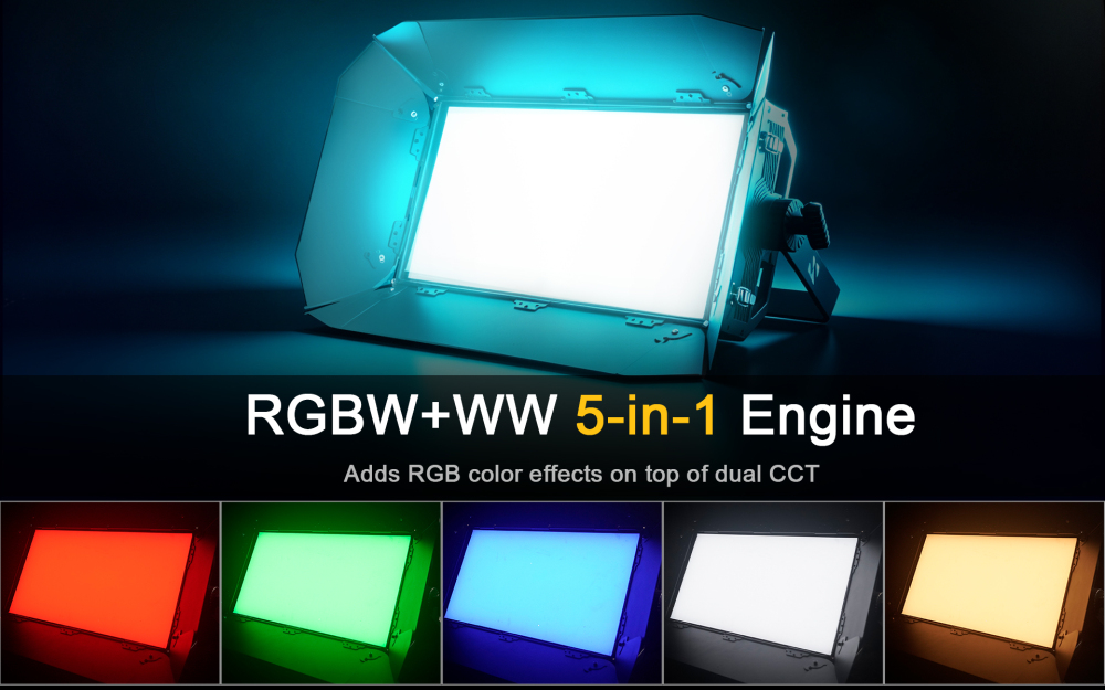 Shehds LED 200W Warm+Cool White&RGBW+Warm White Panel Light