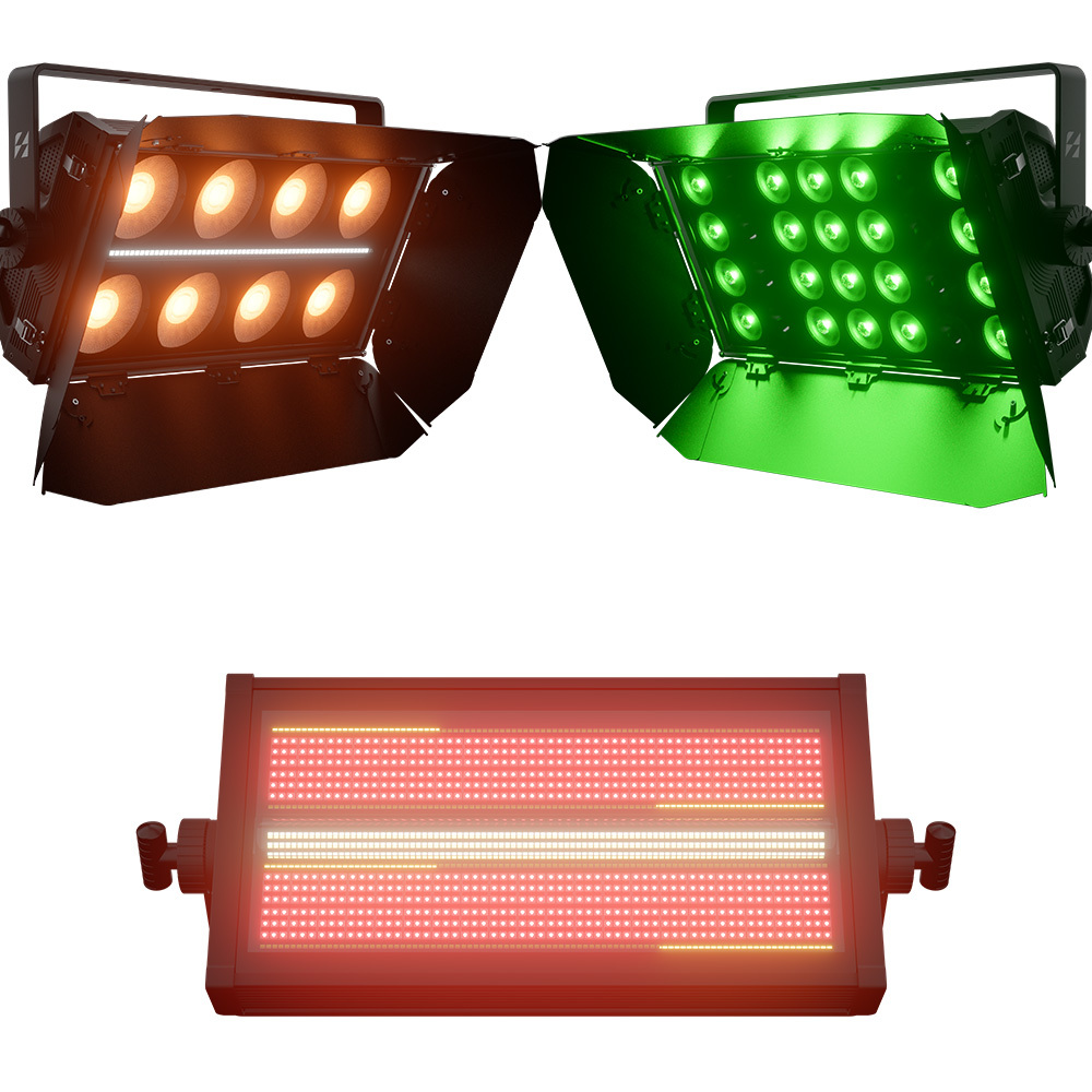 Shehds LED 350W 28Pcs Flood & 8Pcs Blinder & Strobe Light For DJ Party Concert