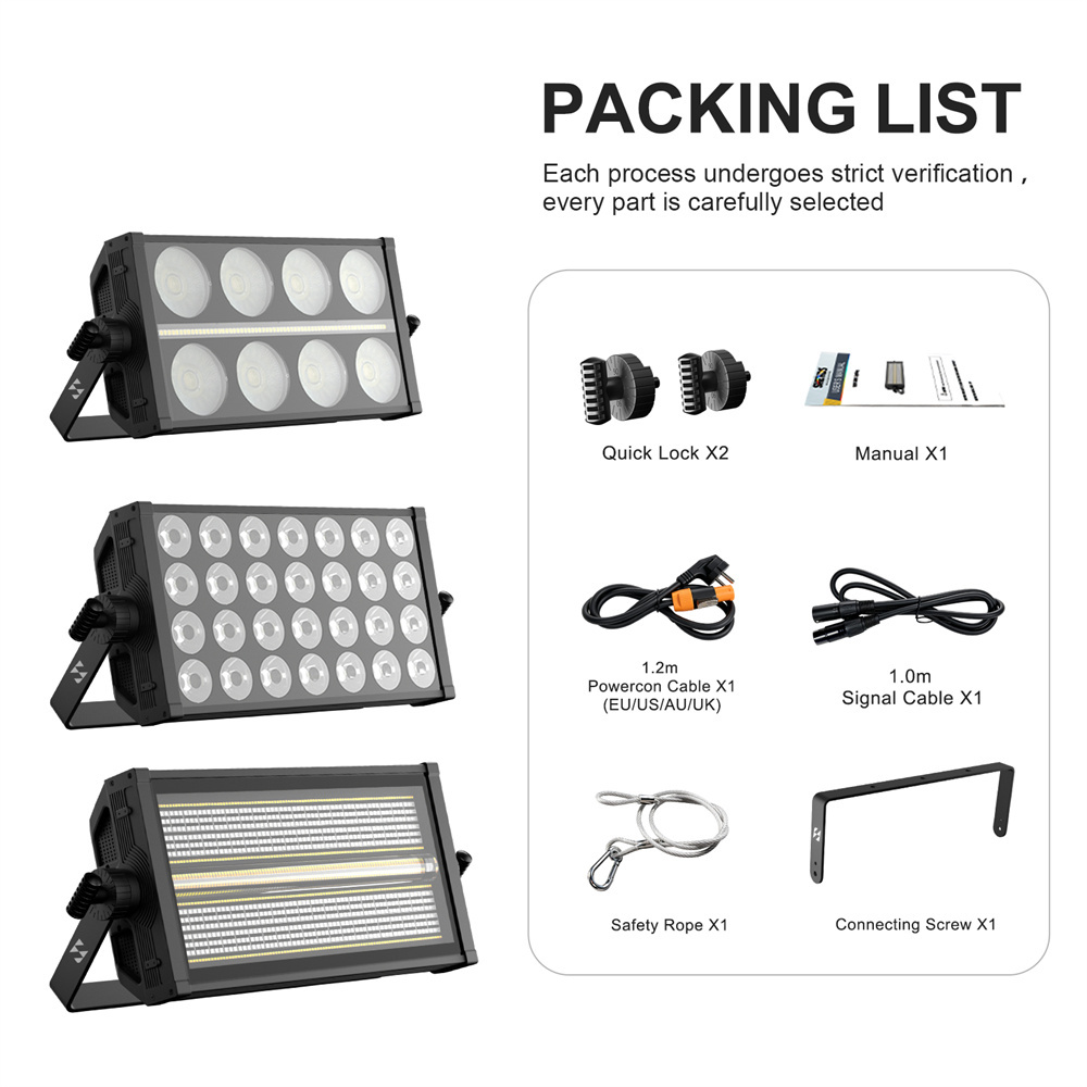 Shehds LED 350W 28Pcs Flood & 8Pcs Blinder & Strobe Light For DJ Party Concert