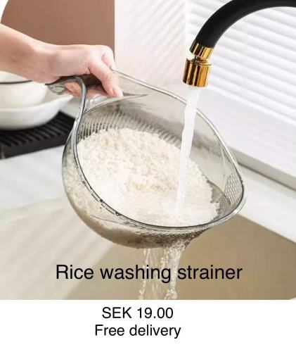 Rice washing strainer