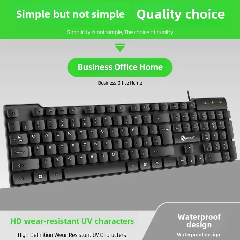 Limei K13 คีย์บอร์ด USB แบบมีสายกันน้ําสําหรับโฮมออฟฟิศเงียบ Universal คีย์บอร์ดสําหรับแล็ปท็อปคอมพิวเตอร์เดสก์ท็อป