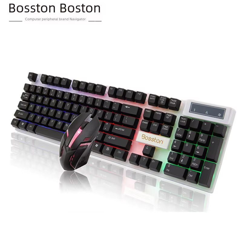 Doctor Denton Floating Rainbow Backlight คีย์บอร์ดแบบมีสายเมาส์ชุด DIY คอมพิวเตอร์ประกอบเหมาะสําหรับ GAMING Office
