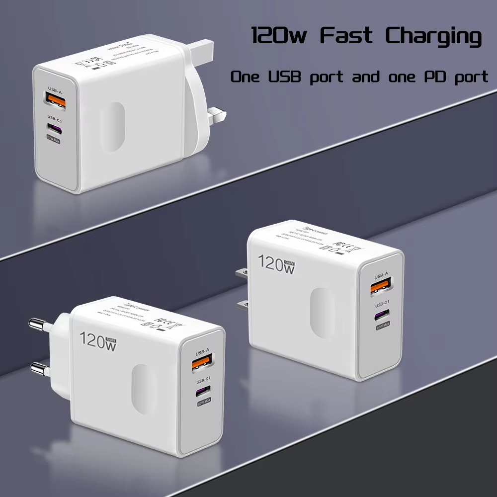 120วัตต์ที่ชาร์จเร็วสาย USB Type C อะแดปเตอร์สำหรับ3.0 iPhone Xiaomi Samsung OnePlus Pixel