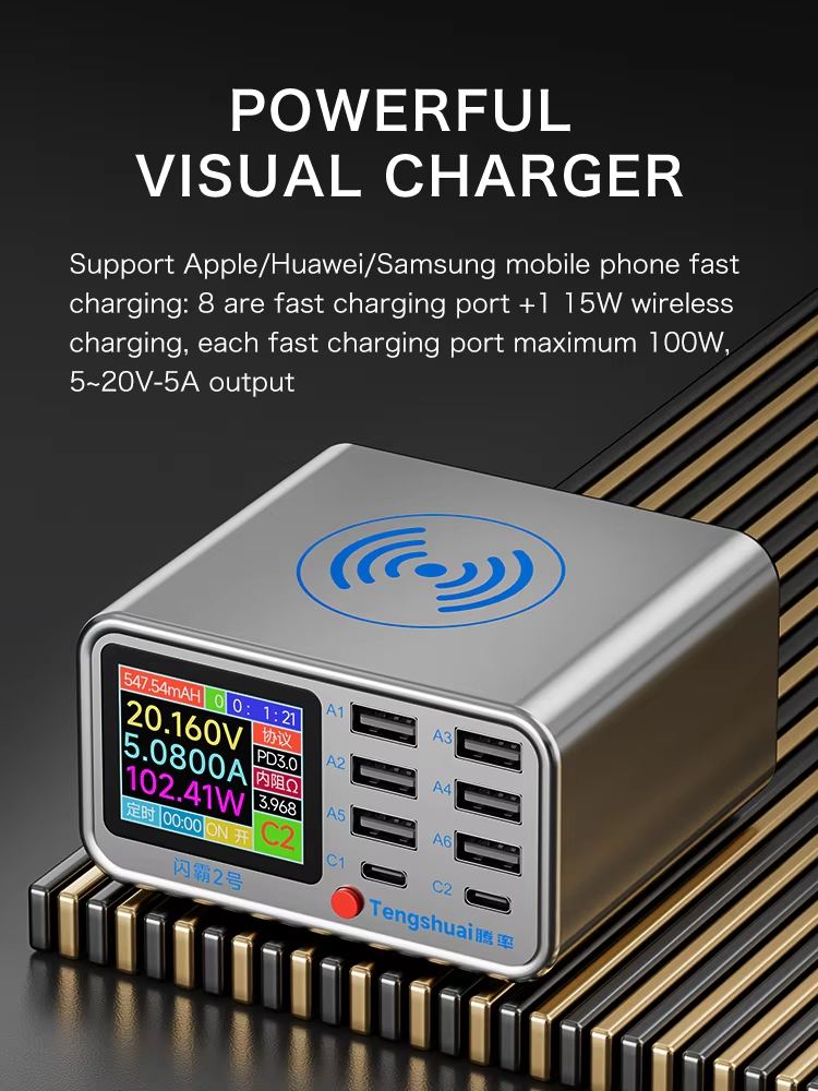 SHANBA No.2 320W แฟลชชาร์จ USB Type-C สถานีชาร์จไร้สายสําหรับโทรศัพท์มือถือ/ipad/แล็ปท็อป power super fast CHARGING