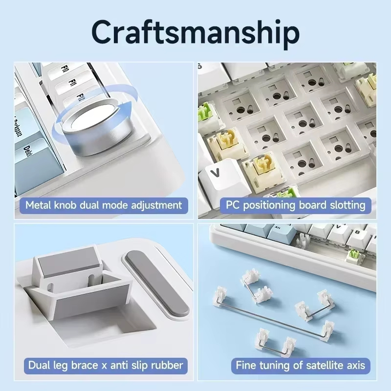 AULA F75 2.4G คีย์บอร์ดไร้สาย/บลูทูธ/แบบมีสายคีย์บอร์ดกลไกสำหรับเล่นเกม RGB รูปแบบ75% ที่กำหนดเองโครงสร้างปะเก็นโปรไฟล์ OEM