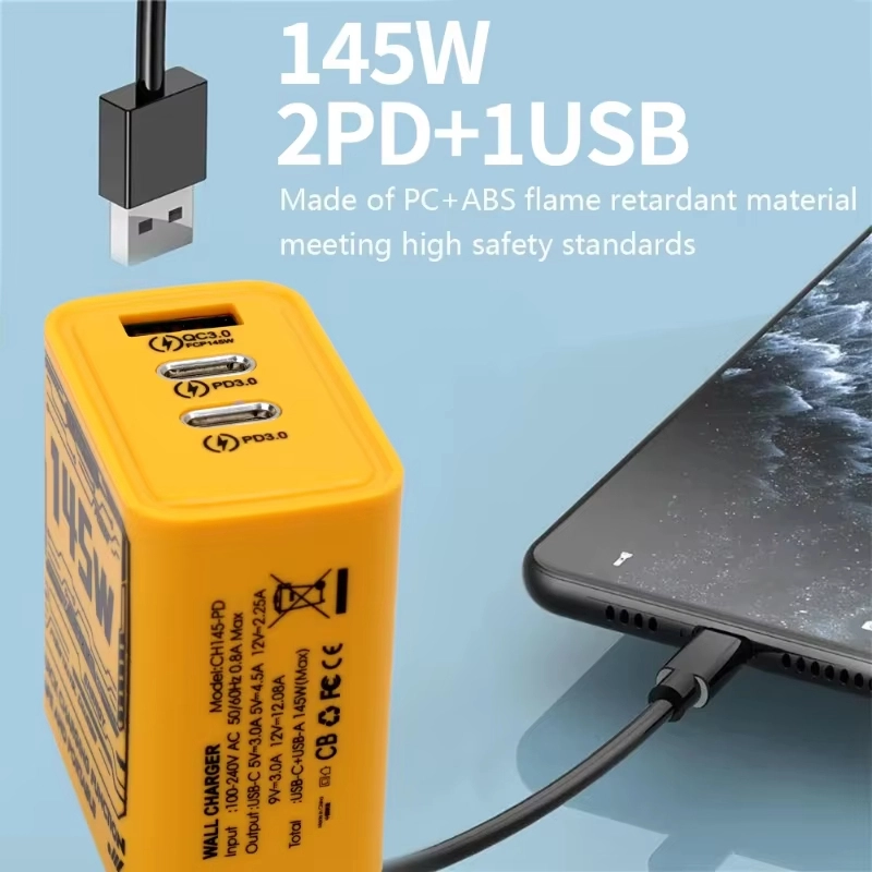 Xiaomi 145W PD USB Charger Super Quick Charge Fast โทรศัพท์ Charger Adapter สําหรับ iPhone Samsung Huawei Xiaomi 3 พอร์ต EU/US/UK Plug