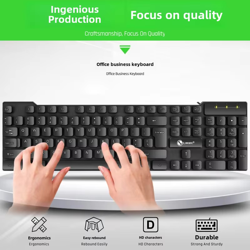 Limei K13 คีย์บอร์ด USB แบบมีสายกันน้ําสําหรับโฮมออฟฟิศเงียบ Universal คีย์บอร์ดสําหรับแล็ปท็อปคอมพิวเตอร์เดสก์ท็อป