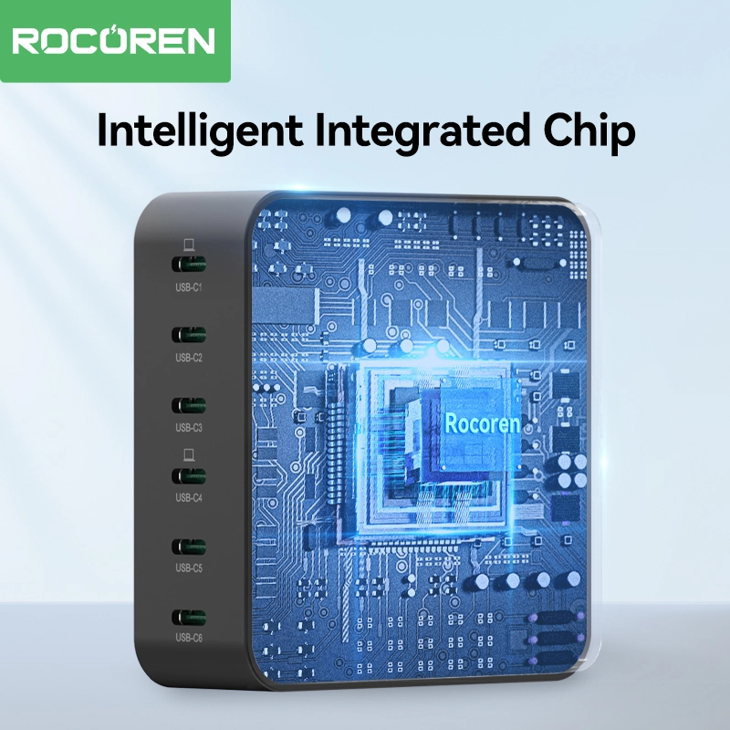 Rocoren ที่ชาร์จ USB แบบ6 in 1, ที่ชาร์จ USB Type C ที่ชาร์จแบบเร็ว PD QC ชาร์จเร็ว PD สำหรับ iPhone 16 15 14 PRO MAX